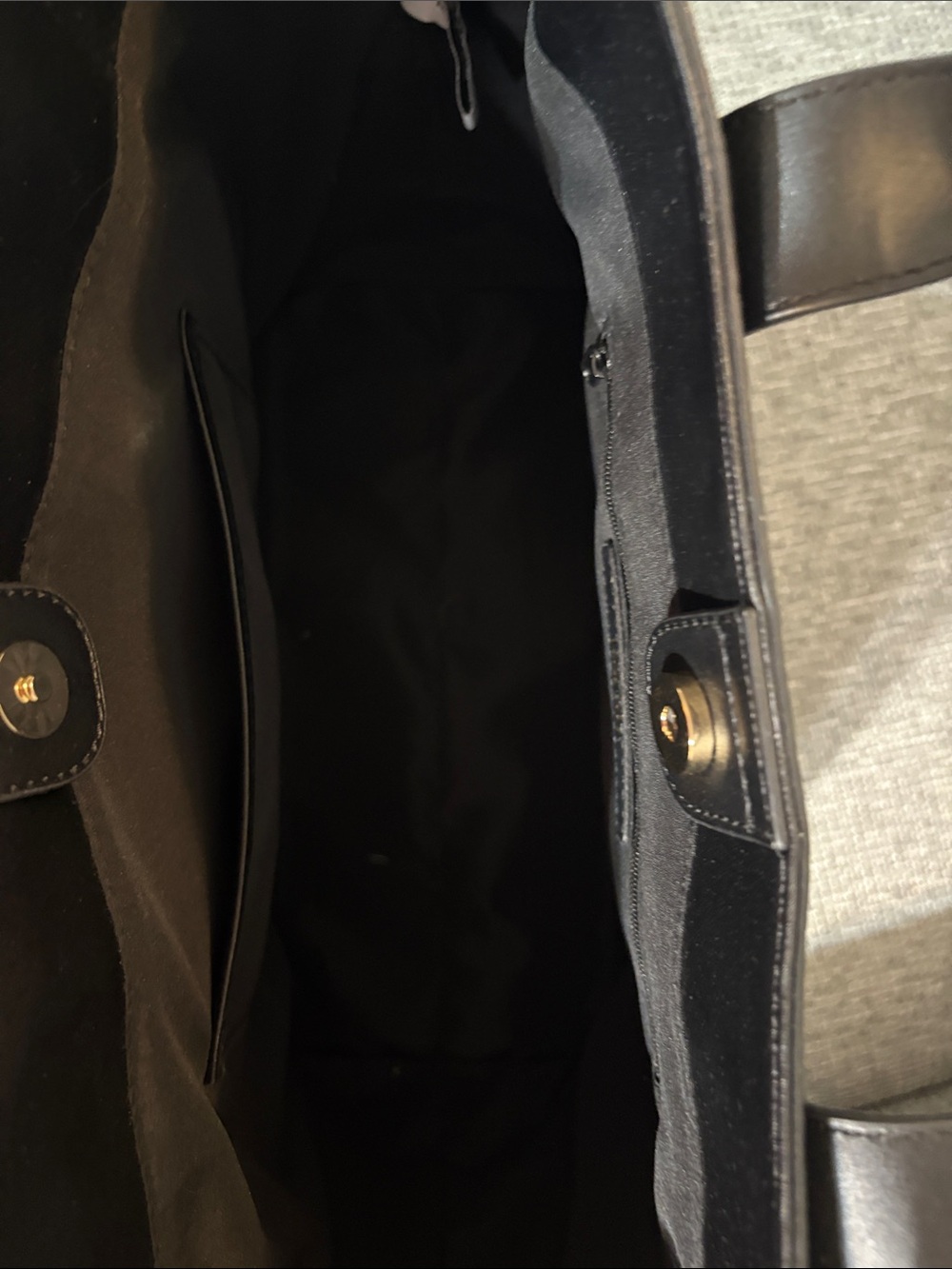 Nine West Black Pebbled Tote with Gold Accent - Picture 6 of 14